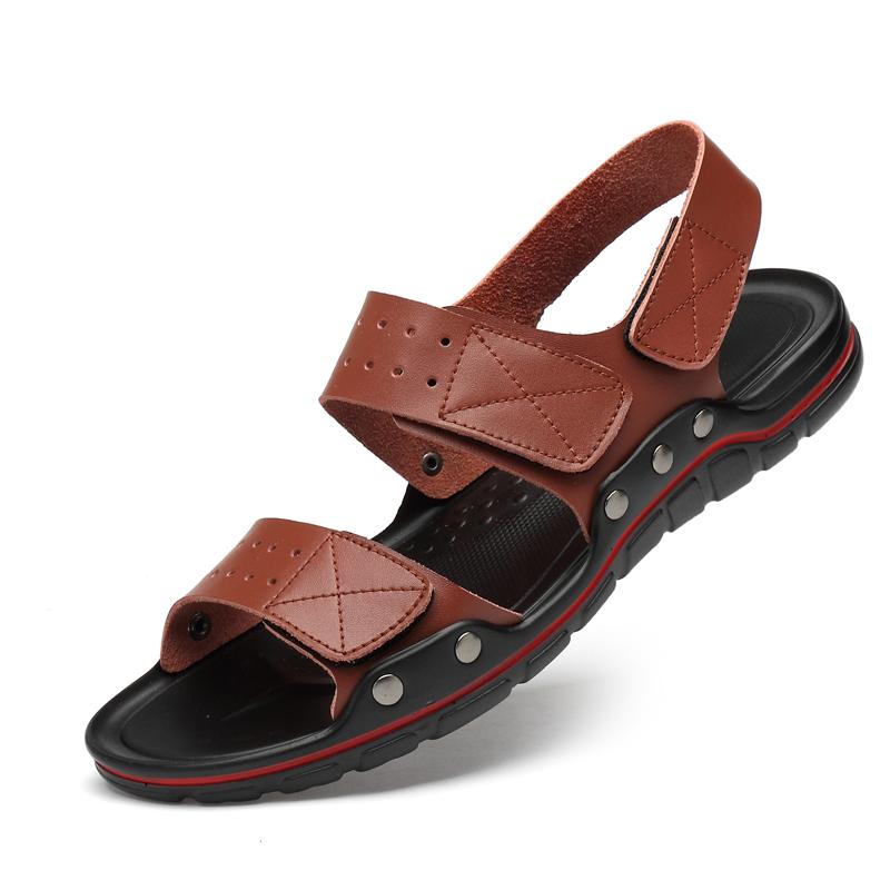 Summer Men Sandals Beach Slippers Shoes Breathable Hollow Out Garden Slippers Wading Shoes Men's Black/brown Sandals Beach Shoes