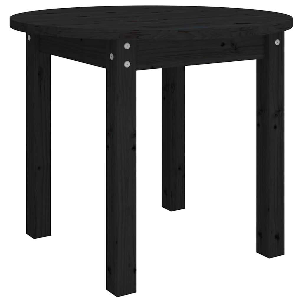 Vidaxl Stolik Kawowy, Czarny, Ø 55X45 Cm, Lite Drewno Sosnowe