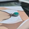 Серебряная подвеска с изумрудом 2.699ct, фианитами (2206347)