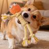 Dog Rope Chew Toy Squeaky Spiky Ball Cotton Rope Puppy Teething Toy Interactive Tug-of-War Toy Toy for Small And Medium Dogs Teeth Cleaning