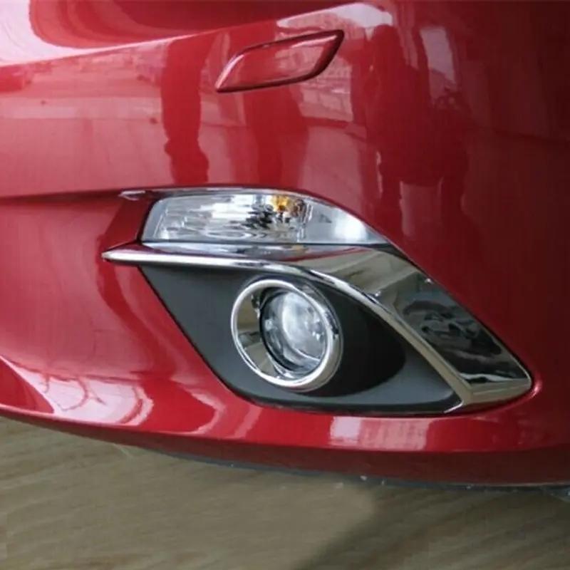 For Mazda 3 Axela 2014 2015 2016 ABS Front Fog Light Foglight Lamp Eyelid Eyebrow Strips Cover Trims Car Styling Accessories