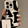 Simple Letter Patterns Folds Texture Phone Case For iPhone 17 Air 16 15 14 Plus 13 12 11 Pro Max Couples Candy Color Back Cover