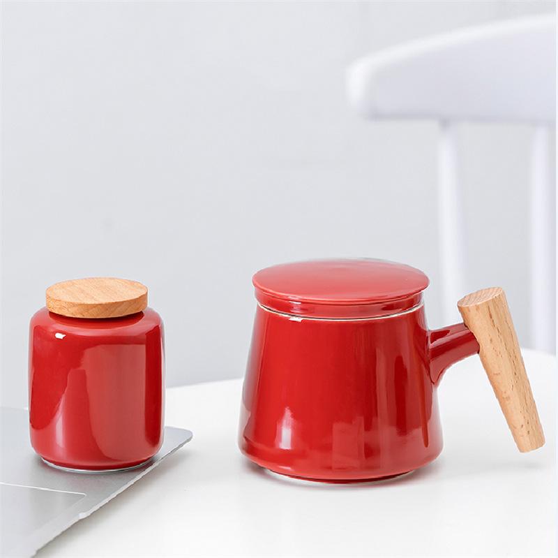Ceramic Style Simple Ceramic Office Cup With Filter Gift Coffee Cup Water Cup Fixed