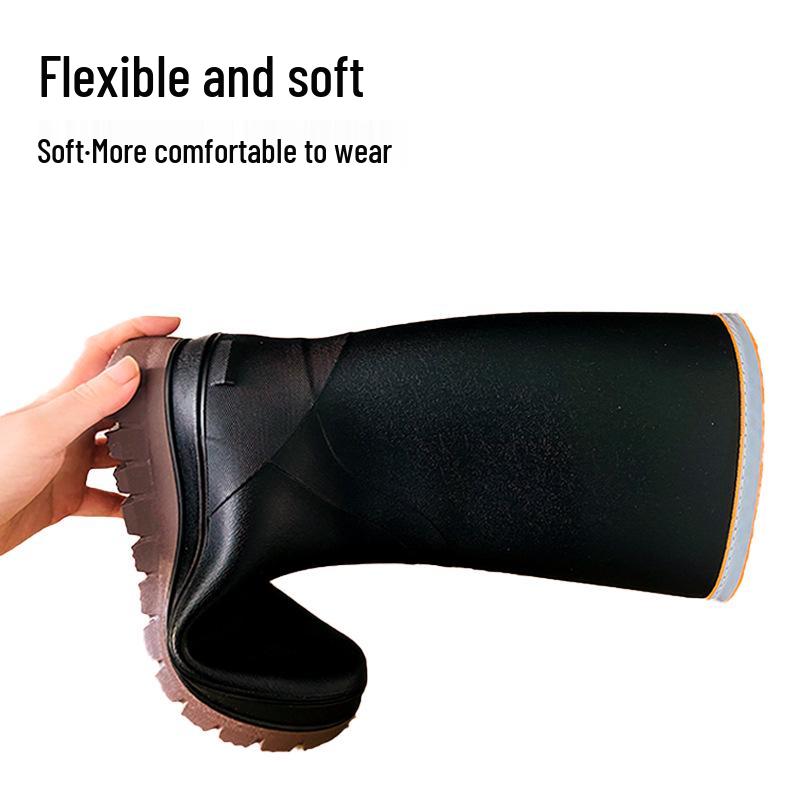 Botas de Chuva Impermeáveis Antiderrapantes de Cano Alto Warrior para Homens, para Trabalho, Pesca e Equitação