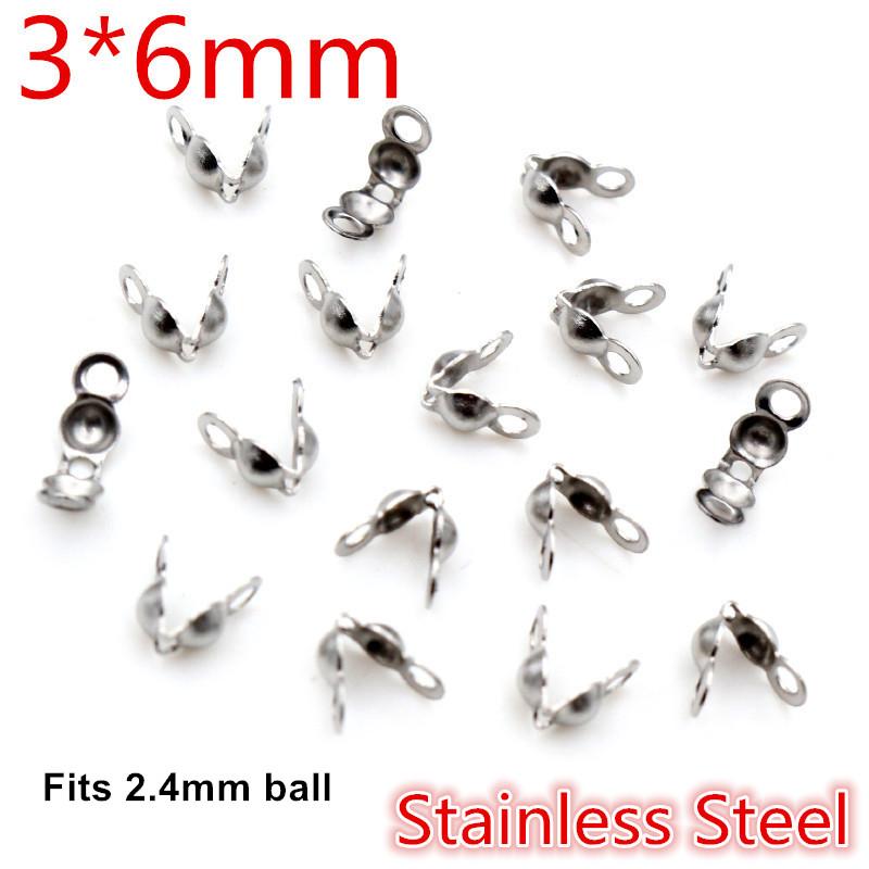 200pcs Connector Clasp Fitting 4*7mm Ball Chain Calotte End Crimps Beads Connector Components For DIY Jewelry Making Supplies