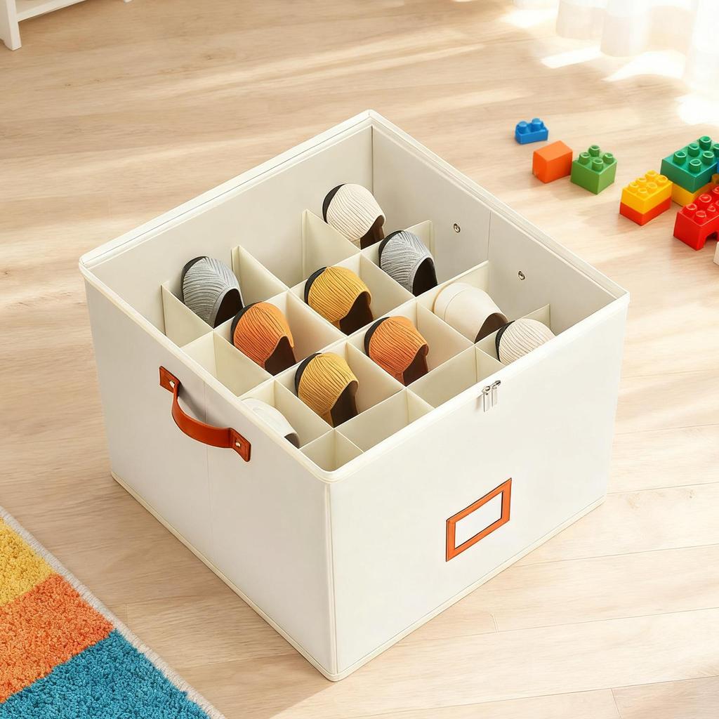 Shoes Organizer Stackable Portable Divider Kids Toys Box Shoe Organizers For Dorm College Apartment Entryway Hallway Garage