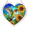 Bookish Acrylic Puzzle Suncatcher, Stained Glass Style Window Hanging Ornament, Hummingbird Floral Book DIY Sun Catcher Kit for Home Decor,