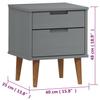 Nightstand MOLDE Gray 40x35x48 cm Solid Pine Wood