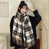 New Autumn And Winter Scarf For Women Knitted Heart-Shaped Plaid Cute Girls Winter Scarf College Fashion Casual Shawl Scarf