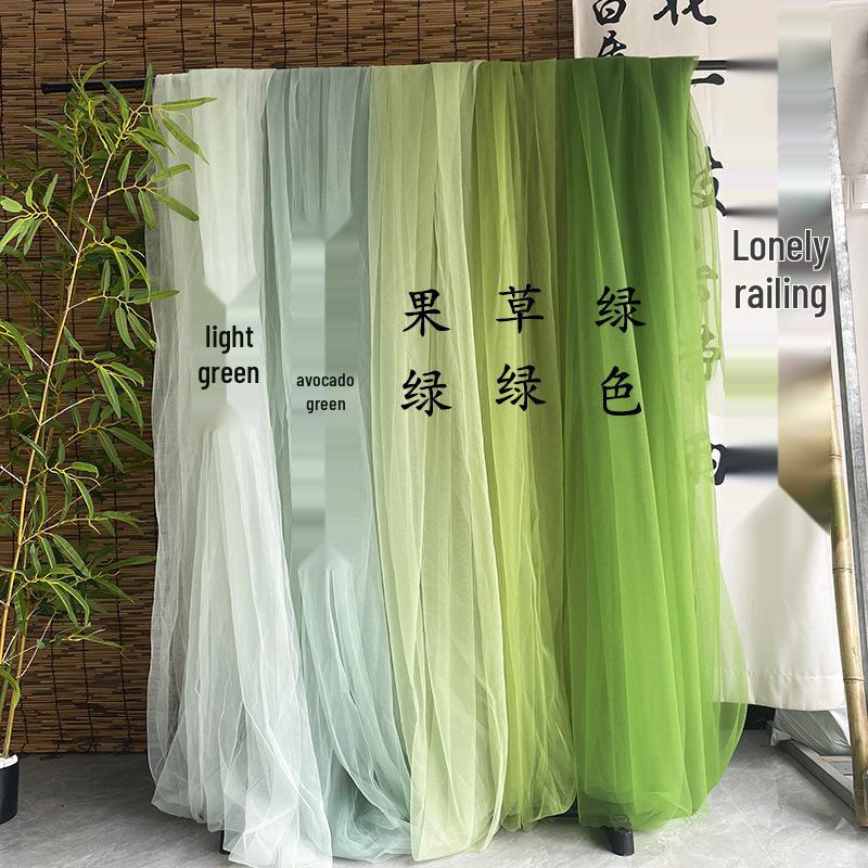 Green Gauze Curtain Gazebo: New Chinese Style Mesh for Outdoor Decor, Kindergarten Design, or Home Environment Arrangement.
