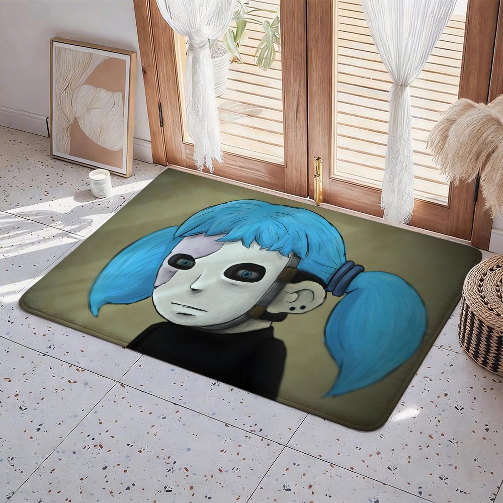 Characters Mystery Game Sally Face Floor Mat Eco Flannel Doormat Non Slip Odorless Indoor Floor Rug Soft Short Plush Home Mat