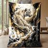 Elegant Rose Butterfly Marble Theme Blanket Lightweight Warm Flannel Blanket Decorative Throw Blanket for Home Decoration