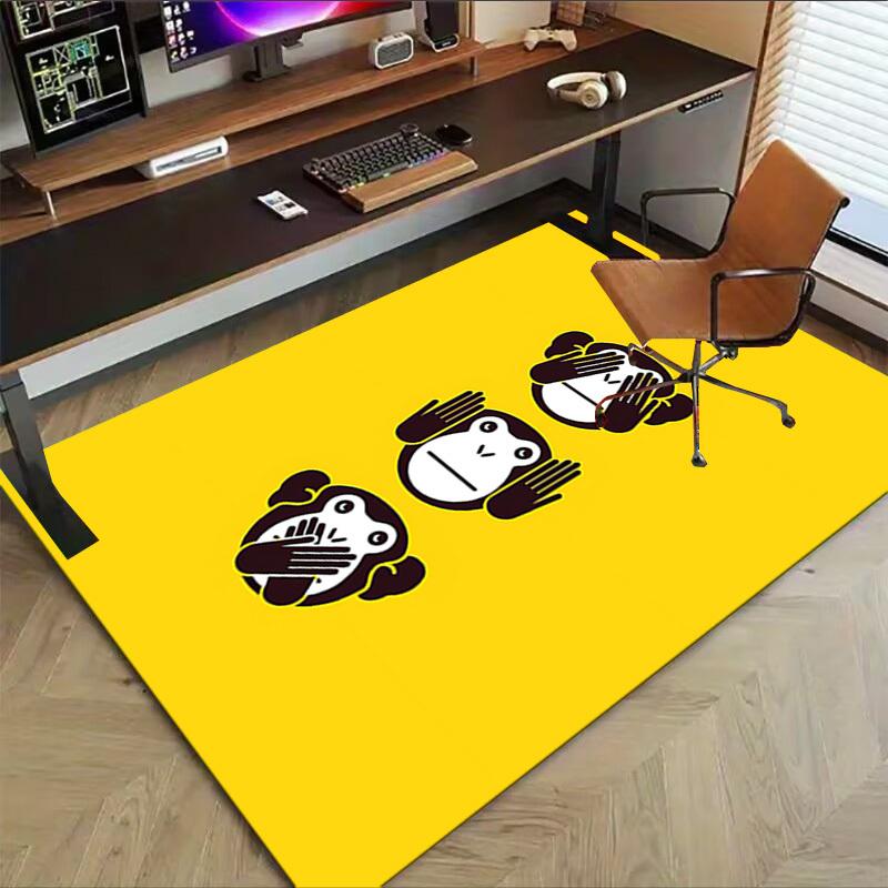 1PC Monkey See Monkey Do Extra Large Non Slip Floor carpet, Office, family, bedroom Large Area Rug Indoor Rugs, Vibrant Colors