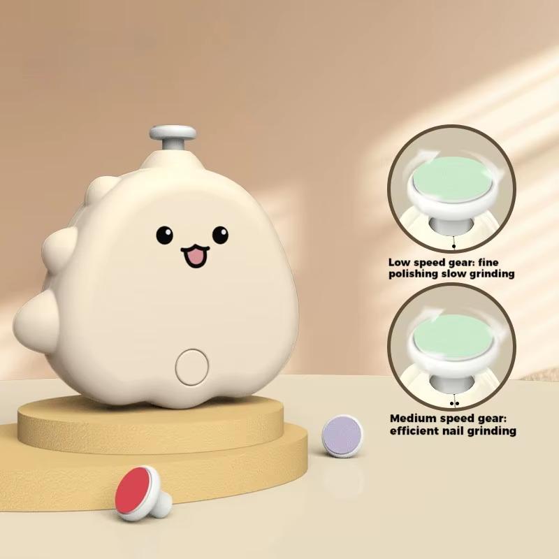Cute Dinosaur Electric Nail Grinder, Electric Nail Polish Remover for Babies, Anti Scratch, Portable Nail Clipper, Nail Trimming