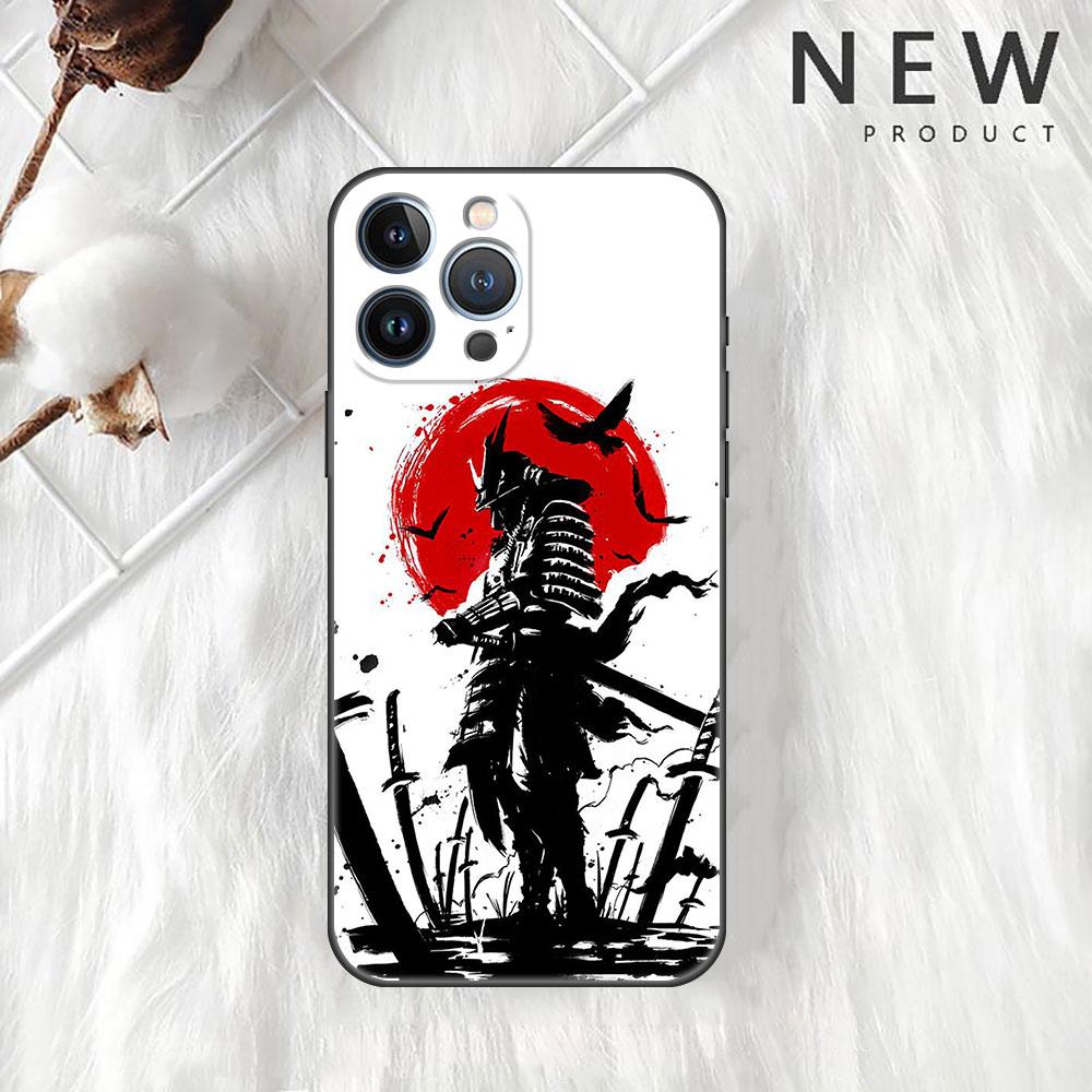 

Чехол Funda для Apple iPhone 14 11 13 12 Pro 7 XR X XS Max 8 Plus 6 6S 14Pro с рисунком тушью в стиле японского самурая iPhone 13 Pro Max