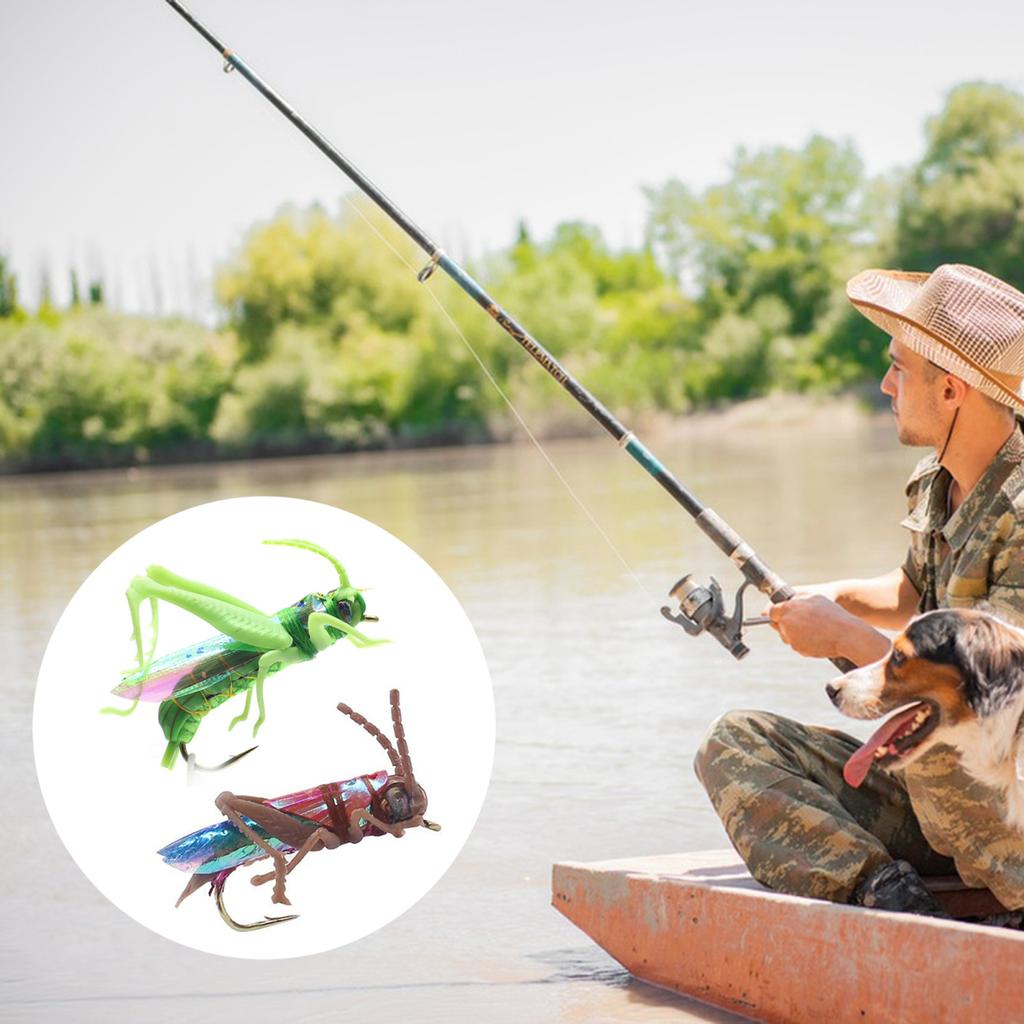 Grasshopper Angelköder Haken Realistische Fliegenfischen Künstliche Köder Angelhaken Bionic Locust Lure Jig Haken Süßwasser Salzwasser Angelzubehör
