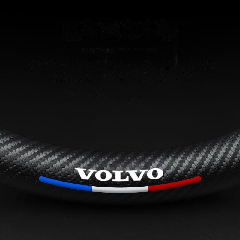 Auto-Lenkradabdeckung Nappaleder Kohlefaser Anti-Rutsch-Abdeckungen für Volvo RDESIGN S60 S90 XC40 XC60 XC90 AWD Autozubehör