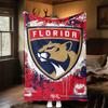 1pc Panthers NHL Theme Design Flannel Blanket - 3D Printed Soft Warm, All-Season Lightweight Throw for Camping Travel Bed-080749