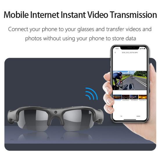 1080P Cycling Sports Camera Glasses 140 Degrees Wide Angle WiFi Video Camera Sunglasses Outdoor Travel Biking Recording Camera Eyeglasses