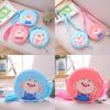 Adorable Plush Pig Coin Purse Creative Round Keychain Card Holder For Women