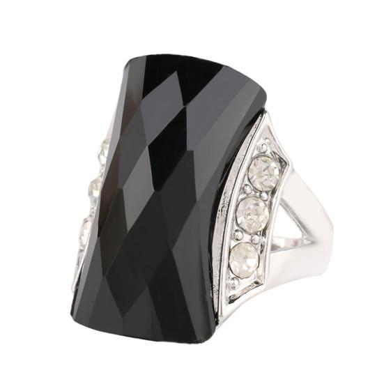 Mujeres Bohemia Vintage Geométrico Resina Charm Rhinestone Anillo Dedo Joyería Regalo