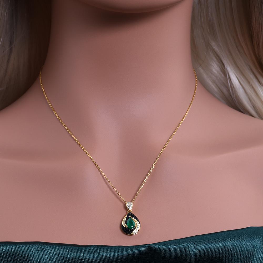 Luxury 925 Sterling Silver Pendant Necklace Natural Agate Pear 5*7mm Real Gemstones Vintage Fine Jewelry for Women's Party Gifts