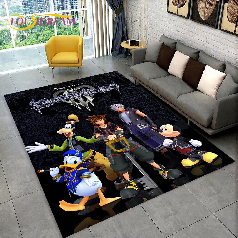 3D Cartoon Kingdom Hearts Game Carpet Rug for Home Living Room Bedroom Sofa Doormat Decor,kids Play Area Rug Non-slip Floor Mat