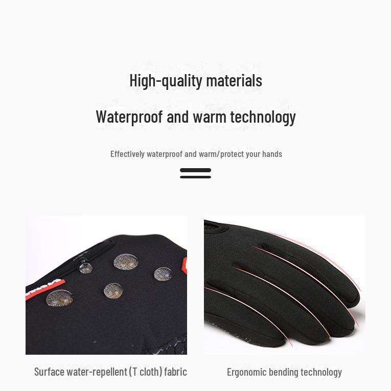Waterproof Windproof Touchscreen Fleece Cycling Gloves for Outdoor Sports - Warm Non-Slip Design for Autumn & Winter