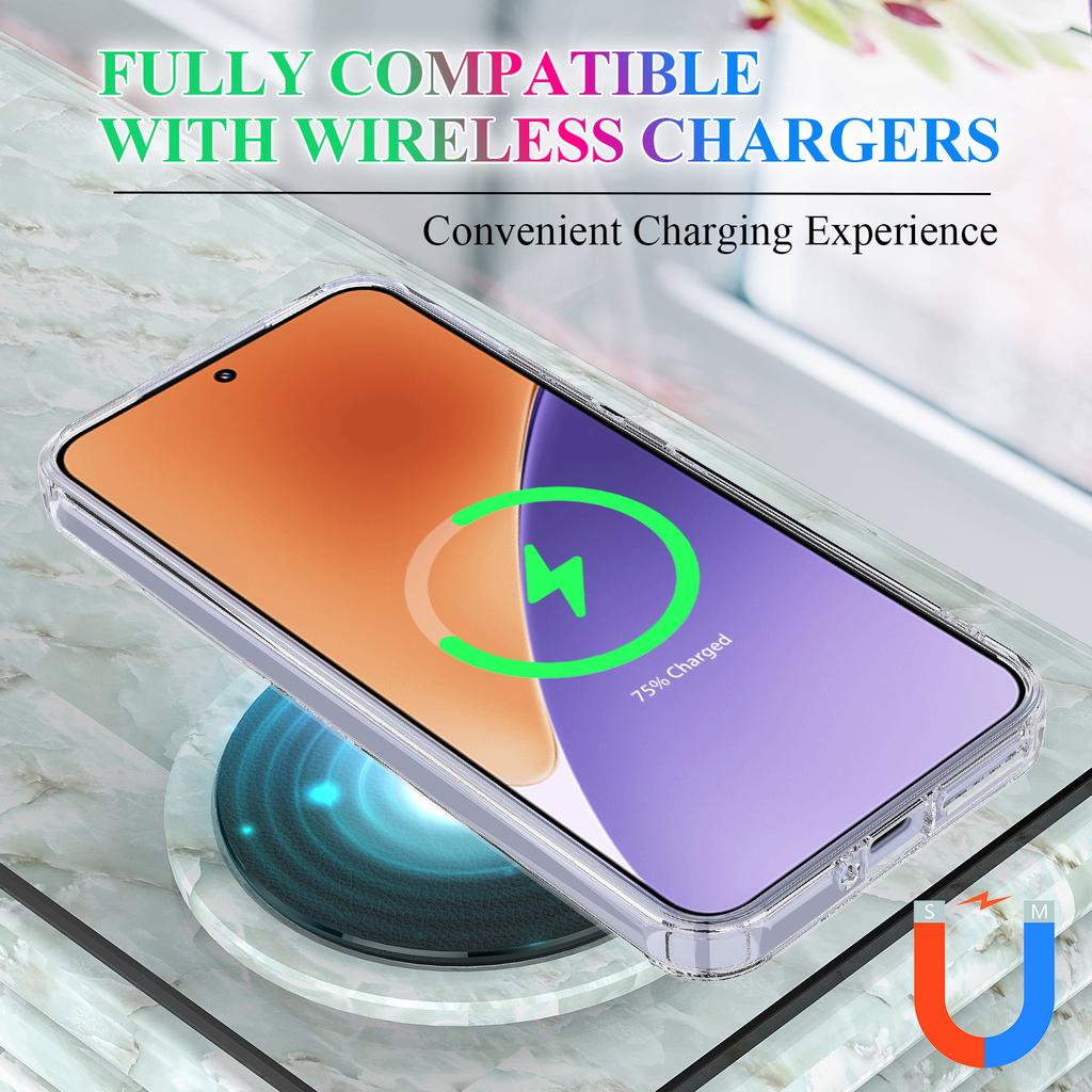 For Xiaomi 15 Clear Case TPU+Acrylic Magnetic Phone Cover Compatible with MagSafe