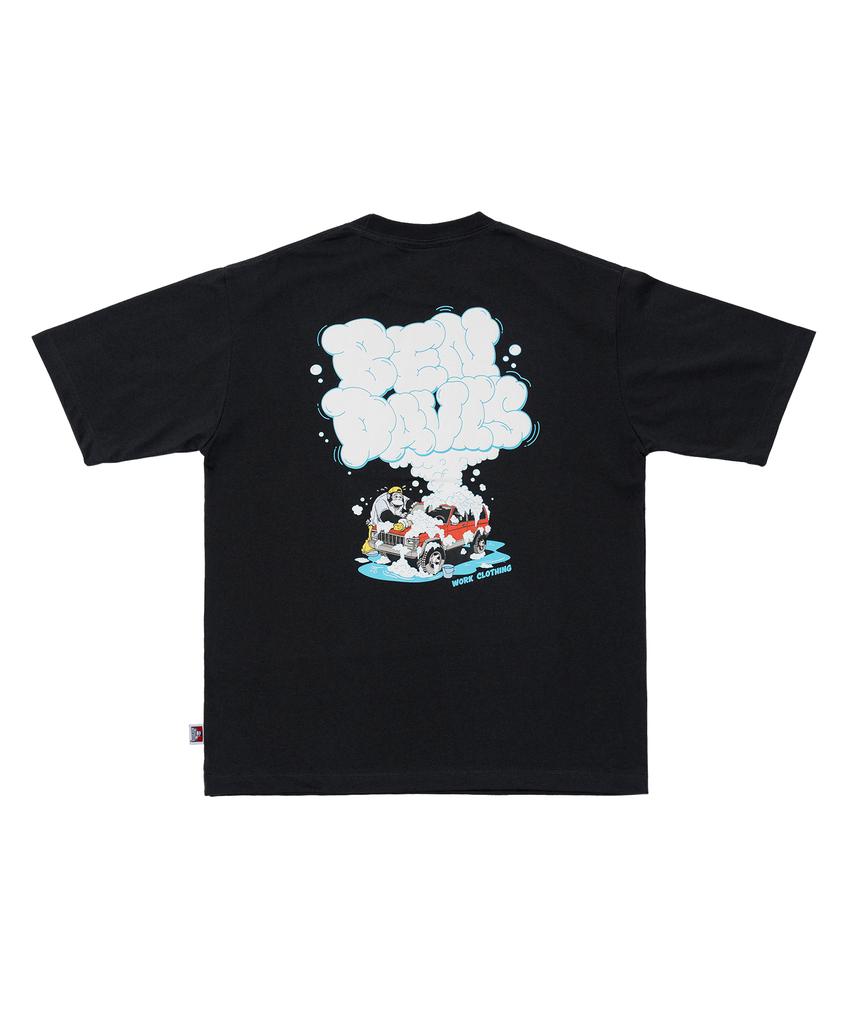 BEN DAVIS White Label Washing A Car Tee White