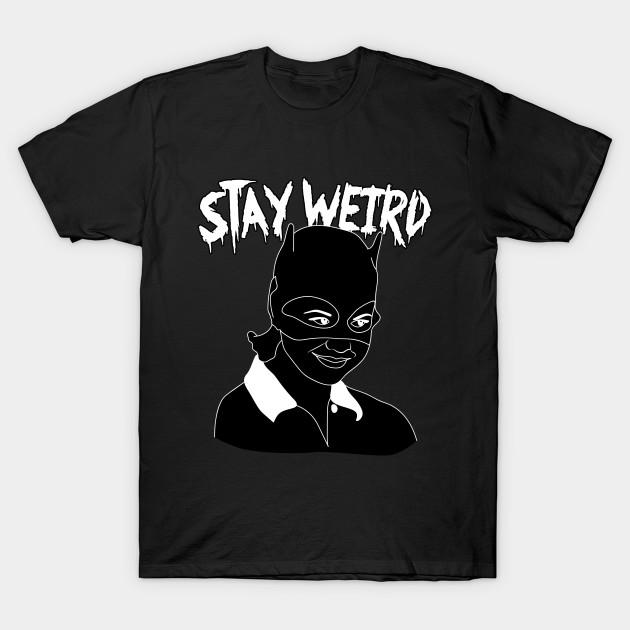 

Men Black Print T-shirt Stay Weird No-Cut Transfer Paper Print Cotton Tshirt S чёрный