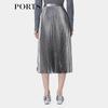 PORTS Women's Grey Pleated Midi Skirt