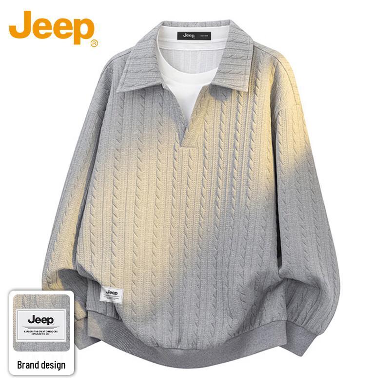 

Jeep Мужская толстовка-поло с имитацией двух предметов 2XL