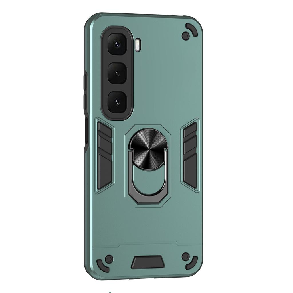 For Infinix Hot 60i 4G Case PC+TPU Drop Defend Phone Cover with Ring Kickstand
