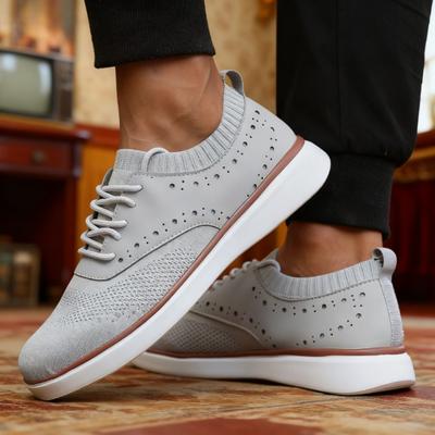 Herren Business Sneaker Trendig Einfarbig Gewebt Gestrickt Atmungsaktives Mesh Loafer Outdoor Weich Rutschfest Leicht Flach Designerschuhe Herren