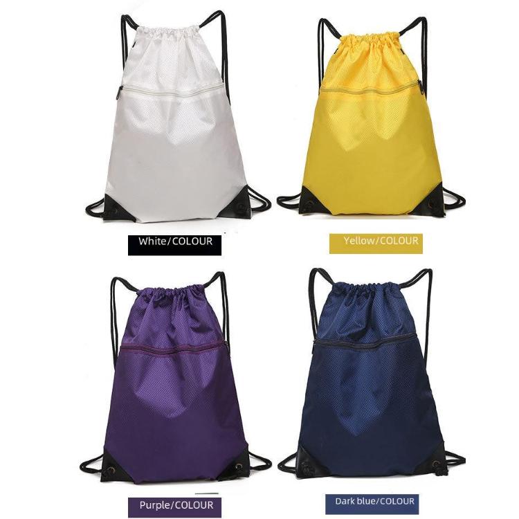 Custom Nylon Lightweight Solid Color Drawstring Sports Backpack