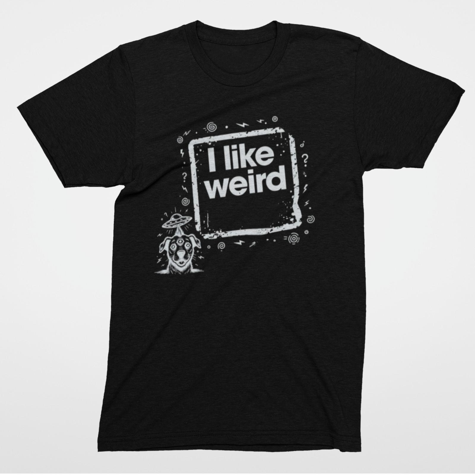 I Like Weird Trippy Dog UFO T-Shirt | Funny Weirdcore TeeS-3XL S