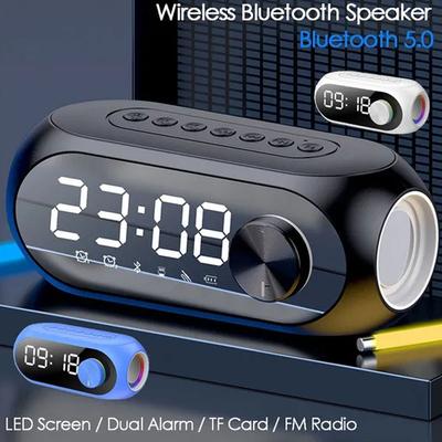 Drahtloser Bluetooth-Lautsprecher, HD-LED-Display, Multifunktions-Stereo-Bass-Lautsprecher, Wecker, FM-Radio, TF-Karte, Aux-Musikwiedergabe