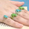 Schicker verstellbarer grüner Froschring – Hip-Hop-Stil, Zinklegierung, perfekt für den Alltag und besondere Anlässe. Froschschmuck