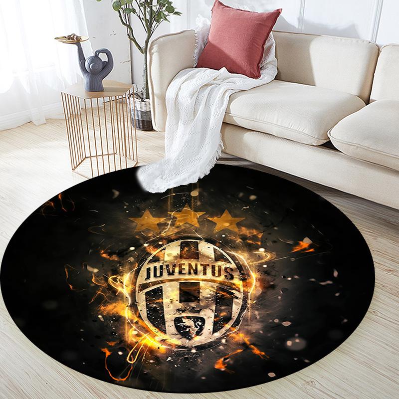 Juventus Football Club4 Round Area Rug,Carpet Rug for Living Room Bedroom Sofa Playroom Decor,Non-slip Floor Mat