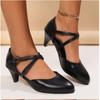Fashion Black High Heels 2024 Summer Comfortable Shallow Office Ladies Shoes Fashion Pointed Platfor Sandals for Women Tacones Mujer