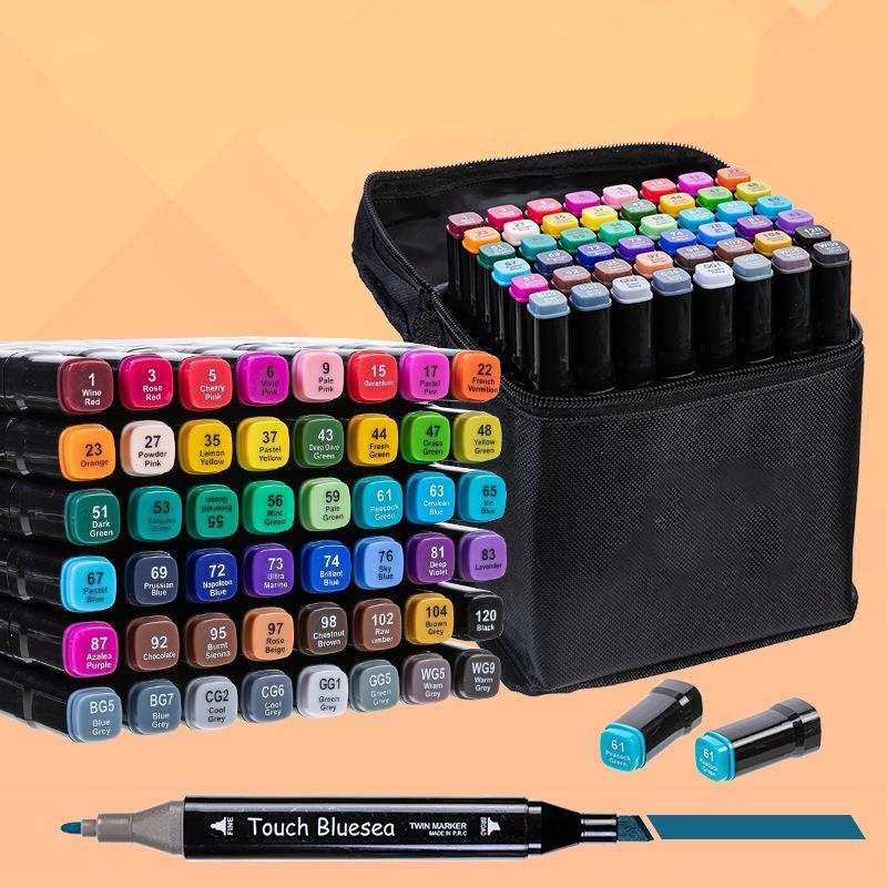 Double-headed Marker Pen Set for Beginners Animation Professional Drawing Watercolor Pens 48-color Oil-based Markers