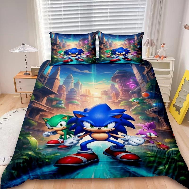 

Sonic Duvet Cover Sonic Kids Cool Bedding Set Comforter Cover Set for Bedroom Decor Queen King Full Size single double bed 135x200cm