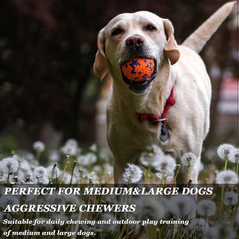 Indestructible Dog Ball Toy for Aggressive Chewers Durable, Bouncy, and Lightweight Floating Chew Ball for Fetch Play with Large and Medium Dogs