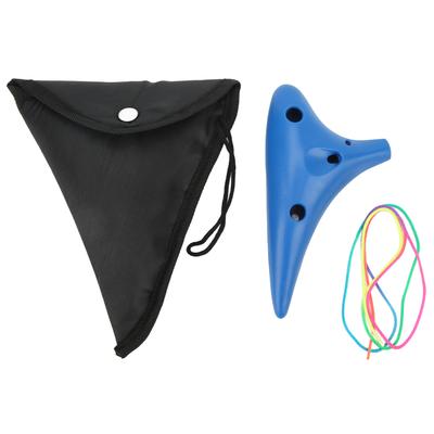Ocarina 12 Fori Plastica Portatile Strumento a Fiato Blu per Professionista Principiante