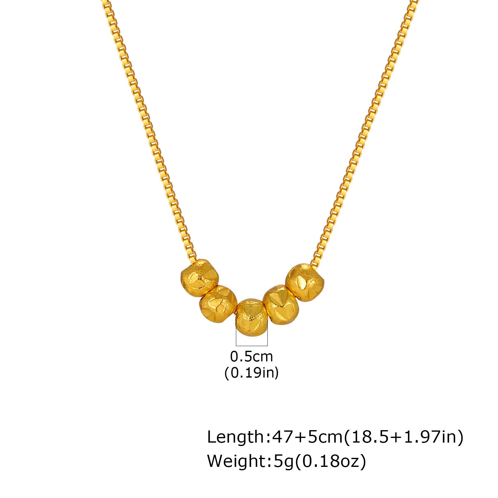 

High Quality Gold Plated Balls Beads Pendant Necklace for Women Girls, Waterproof Fashion Metal Neck Jewelry Gift
