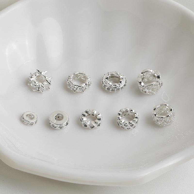 14K Gold Plated Zircon Crown Gear Necklace Beading Material for DIY Jewelry Accessories