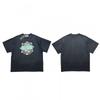 T-shirt Coton Surdimensionné Homme Avec Impression Graphique Satoshi Lavage Vintage Hip Hop Streetwear Manches Courtes