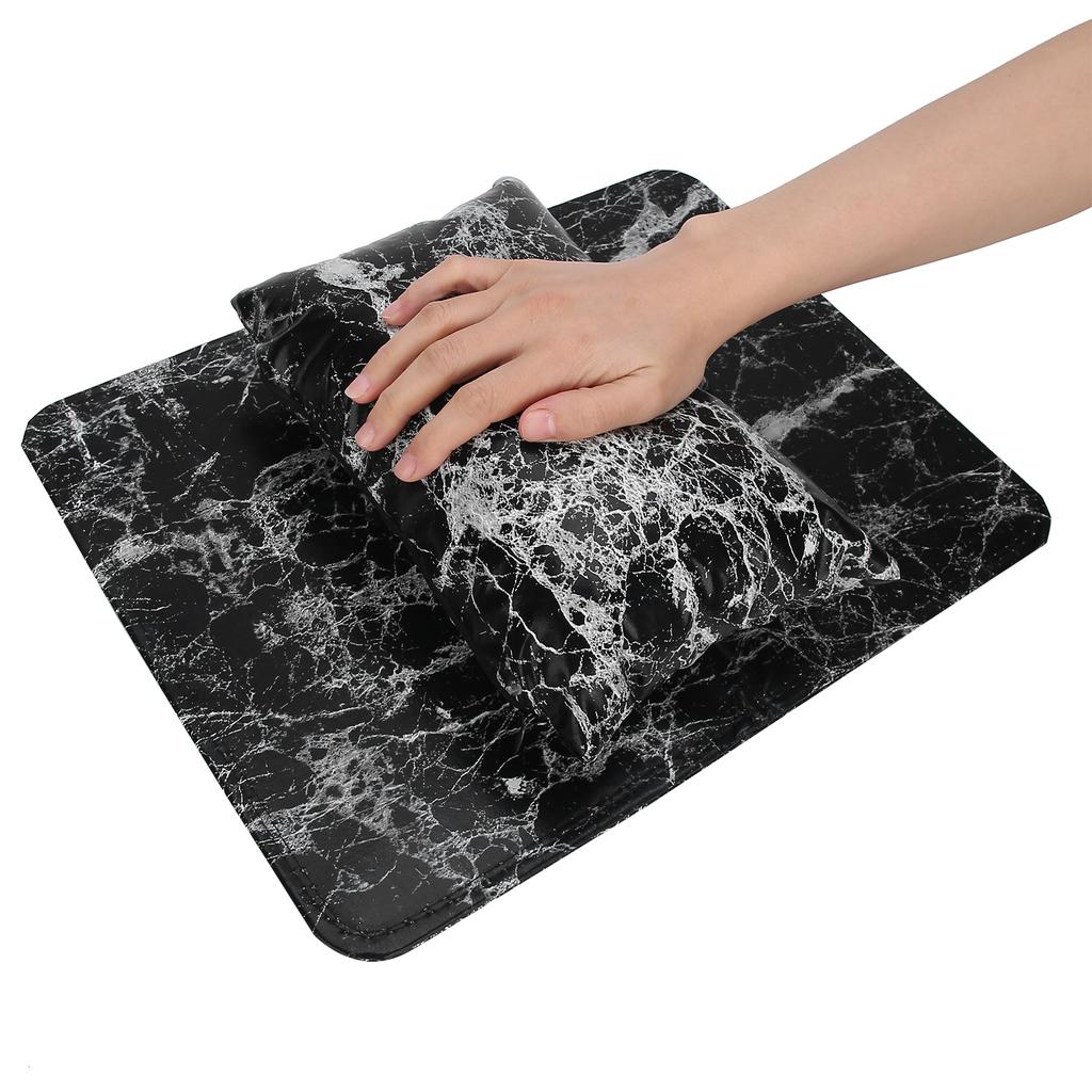 Marbling Nail Art Hand Pillow PU Leather Washable Folding Table Pad Hand Rest Mat