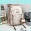 Nylon Minimalist School Backpack With Letter Print For College And Travel Use